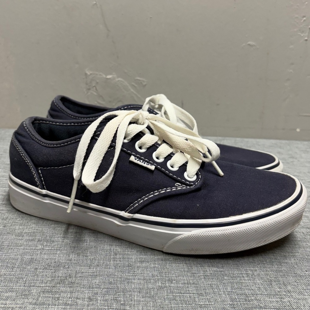 Vans Atwood Sneakers Women 7.5 Navy Blue VN-0UDM7HL Canvas Low Top Skate Shoes